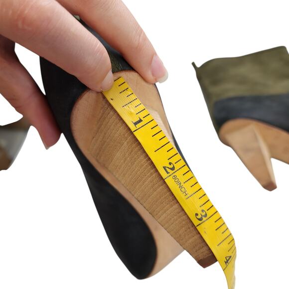 Matt Bernson Jameson Two Tone Suede Pull On Heeled Boots Size 9.5 Blue Green - Picture 13 of 13